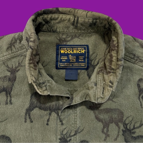 90s Woolrich Deer Print Button Down - Picture 4 of 4
